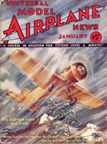 Model Airplane News Cover for January, 1933 by Jo Kotula Northrop Alpha 