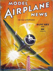 Model Airplane News Cover for January, 1936 by Jo Kotula Hughes H-1  Racer 