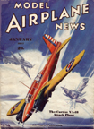 Model Airplane News Cover for January, 1937 by Jo Kotula Curtiss XA-18 Shrike 