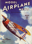 Model Airplane News Cover for July, 1935 by Jo Kotula Curtis XF13C  