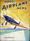 Model Airplane News Cover for July, 1939 by Jo Kotula Bell XP-39 Airacobra 