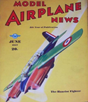 Model Airplane News Cover for June, 1937 by Jo Kotula Hanriot H.220 