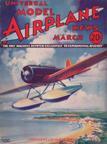 Model Airplane News Cover for March, 1934 by Jo Kotula Charles Lindberghs Lockheed Sirius 