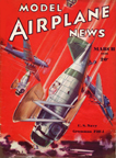 Model Airplane News Cover for March, 1936 by Jo Kotula Grumman F2f-1 