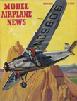 Model Airplane News Cover for March, 1954 by Jo Kotula Ford Tri-Motor Tin Goose 
