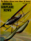 Model Airplane News Cover for March, 1957 by Jo Kotula Curtiss RC3 Land-Sea Racer 