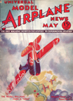 Model Airplane News Cover for May, 1933 by Jo Kotula Curtiss-Wright Travelair Speedwing 