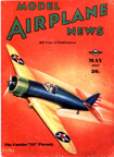 Model Airplane News Cover for May, 1937 by Jo Kotula Curtiss P-35 (Model 75) Hawk 