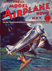 Model Airplane News Cover for November, 1933 by Jo Kotula Berliner-Joyce XFJ 