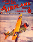 Model Airplane News Cover for November, 1934 by Jo Kotula Curtiss F11C Goshawk 
