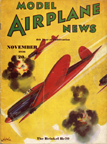 Model Airplane News Cover for November, 1936 by Jo Kotula Heinkel He 70 