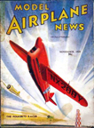 Model Airplane News Cover for November, 1939 by Jo Kotula Folkerts SK-3 Jupiter 