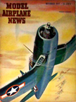 Model Airplane News Cover for November, 1943 by Jo Kotula Chance-Vought F4U Corsair 