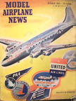 Model Airplane News Cover for October, 1945 by Jo Kotula Douglas C54 Skymaster 