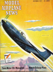 Model Airplane News Cover for October,1947 by Jo Kotula Curtiss X15-C Stingaree 