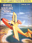 Model Airplane News Cover for October, 1950 by Jo Kotula Colonial C-1 Skimmer 