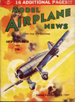 Model Airplane News Cover for September, 1937 by Jo Kotula Curtiss Model 75 Export Hawk 