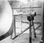 The Northrup XFT Fighter -- model in wind tunnel 