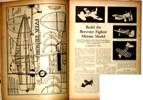 Plans to build the Brewster F2A Buffal on Model Airplane News, October 1938 issue   