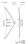  Northrop N1M Flying Wing Design Patent D-143,853
