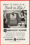 Vintage Television Advertisement GE 17 Inch TV 