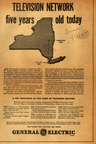 Vintage Television Advertisement  two station network in 1945 New York Times