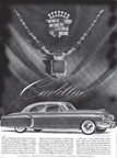  Advertisement for the 1949 cadillac in the February 1949 issue of HOLIDAY Magazine
