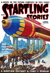Startling Stories Science Fiction magazine cover - Fortress of Utopia