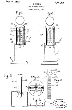 Chein Filling Station Toy Patent 1597178