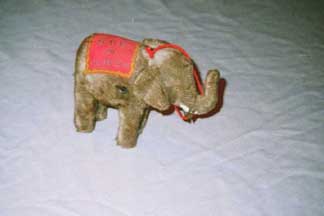 Elephant Plush Wind-up Toy from the 1950s