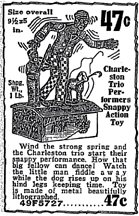 1931 Sears Catalogue Ad for the Charleston Dance Band mechanical toy)