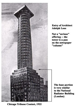 Entry of Adolph Loos in Tribune Tower Competition