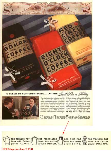 A and P Coffee Ad - June 2, 1941
