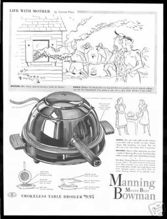Manning-Bowman Smokeless Table Broiler - ad