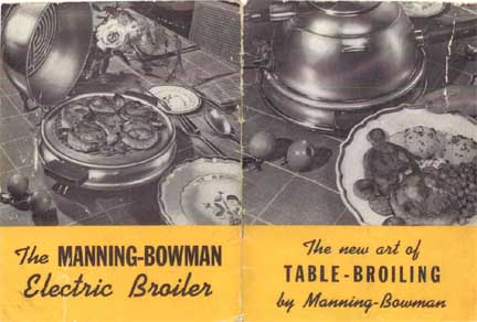 Manning-Bowman Smokeless Table Broiler - Cover of Manual