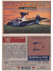  Card 192 of the Wings Friend or Foe series Colonial C-1 Skimmer
